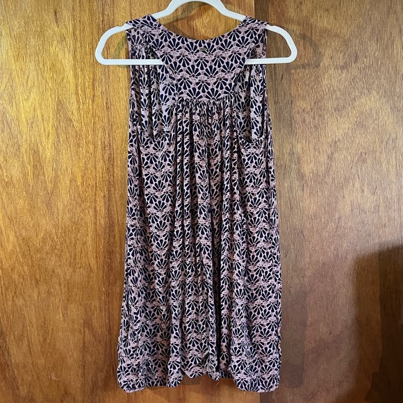 O’NEILL Sleeveless Dress in Navy & Salmon Pattern Sz S - Picture 2 of 4